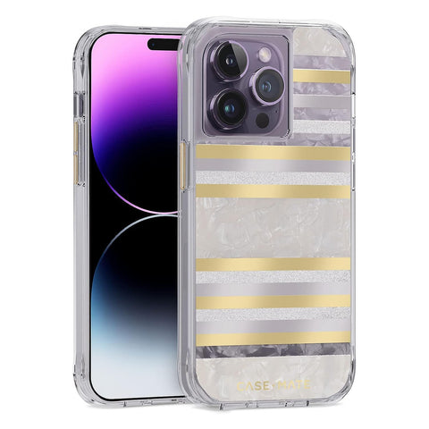 Case-Mate Case/Cover Designed For iPhone 14 Pro Pearl Stripes Mag-Safe case