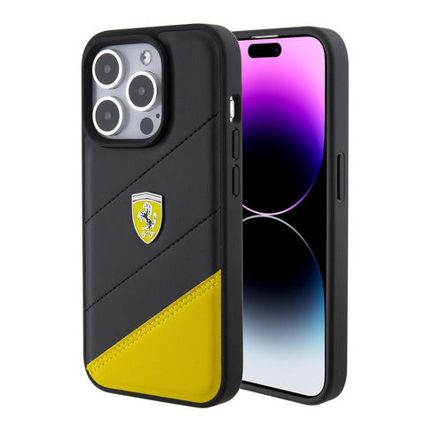 FERRARI iPhone 15 Pro Max Case [Official Licensed] by CG Mobile | Mag-Safe Compatible | Printed Shield Logo, SF Printed Ring