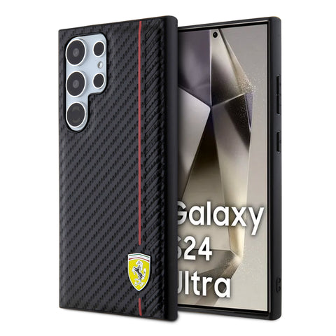 Ferrari Samsung Galaxy S24 Ultra Case [Official Licensed] by CG Mobile | Mag-Safe Compatible | Transparent Inner Colored Circle Protective Case