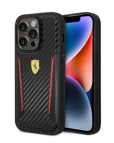 Ferrari iPhone 14 Pro Max Case [Official Licensed] by CG Mobile,  Pu Carbon Case