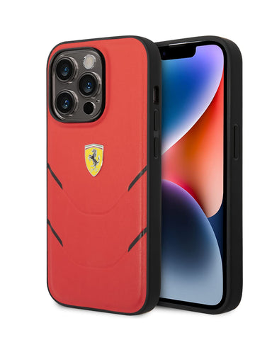 Ferrari iPhone 14 Pro Max Case [Official Licensed] by CG MOBILE Curved Line Stitched W/ Magsafe