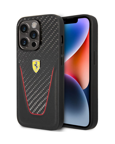 Ferrari iPhone 14 Pro Max Case [Official Licensed] by CG Mobile, Carbon Fiber, Leather &  Aperta