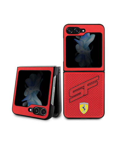 Ferrari Galaxy Z Flip 5 Case [Official Licensed] by CG Mobile | Perforated with Bottom Contrasted Line