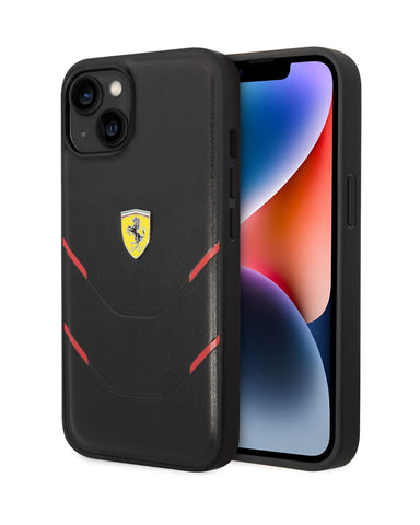 Ferrari iPhone 14 Plus Case [Official Licensed] by CG MOBILE, Pu Leather Case Sf Logo