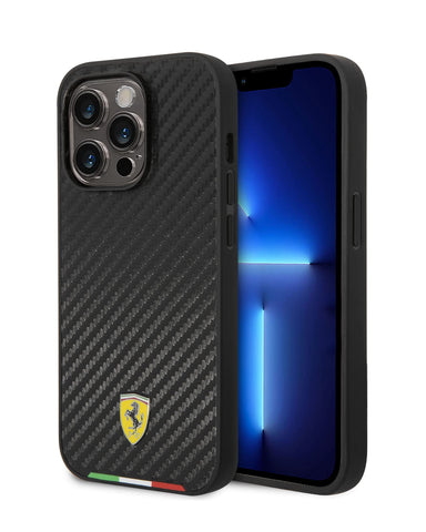FERRARI iPhone 14 Pro Case [Official Licensed] by CG Mobile | Curved Line Stitched W/ Magsafe