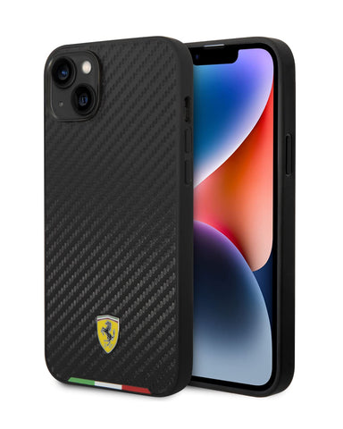 Ferrari iPhone 14 Case [Official Licensed] by CG Mobile, Pu Leather Case Sf Logo