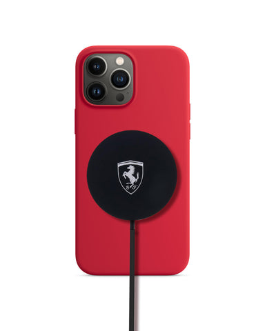 FERRARI Mag-Safe Charger [Official Licensed] by CG Mobile | 15W Mag-Safe Compatible Wireless Charger | Magnetic Shield