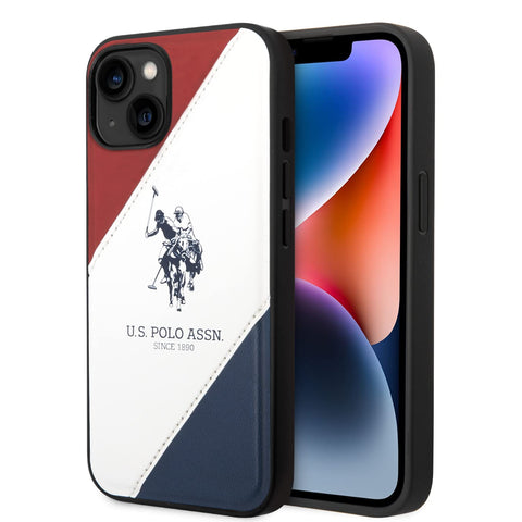 U.S. Polo Assn. iPhone 14 Case [Official Licensed] by CG Mobile, Pu Leather Stitched Line