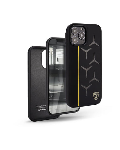 Lamborghini iPhone 13 Pro Case [Official Licensed] by iMOBO, Elemento Premuim Carbon Fibre