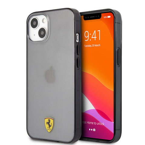 Ferrari iPhone 13 Case [Official Licensed] by CG Mobile Carbon Effect Vertical Stripe