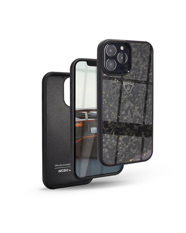 Lamborghini iPhone 13 Pro Max Case [Official Licensed] by iMOBO, Huracan D14 Forged Premuim Carbon Fibre