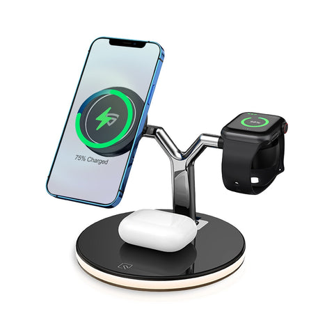 RAEGR MagFix Arc M1450C 15W Car Magnetic Wireless Charger with Air Vent with Lock & Foldable Stand Magnet Holder