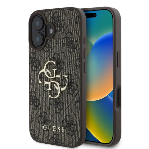 Guess iPhone 16 Case [Official Licensed] By CG Mobile PU Leather Case with 4G Big Metal Logo | Shock Absorption