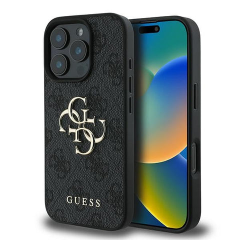 Guess iPhone 16 Pro Case [Official Licensed] By CG Mobile PU Leather Case with 4G Big Metal Logo