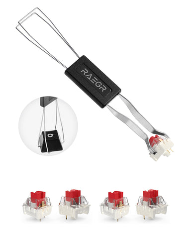 RAEGR Mechanical Keyboard Red Switches (4 Pack) with 1 Switch Puller Tool