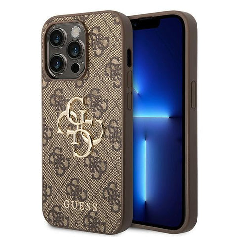 GUESS iPhone 15 Pro Case [Official Licensed] by CG Mobile | Ring Stand with Glitter Script Logo