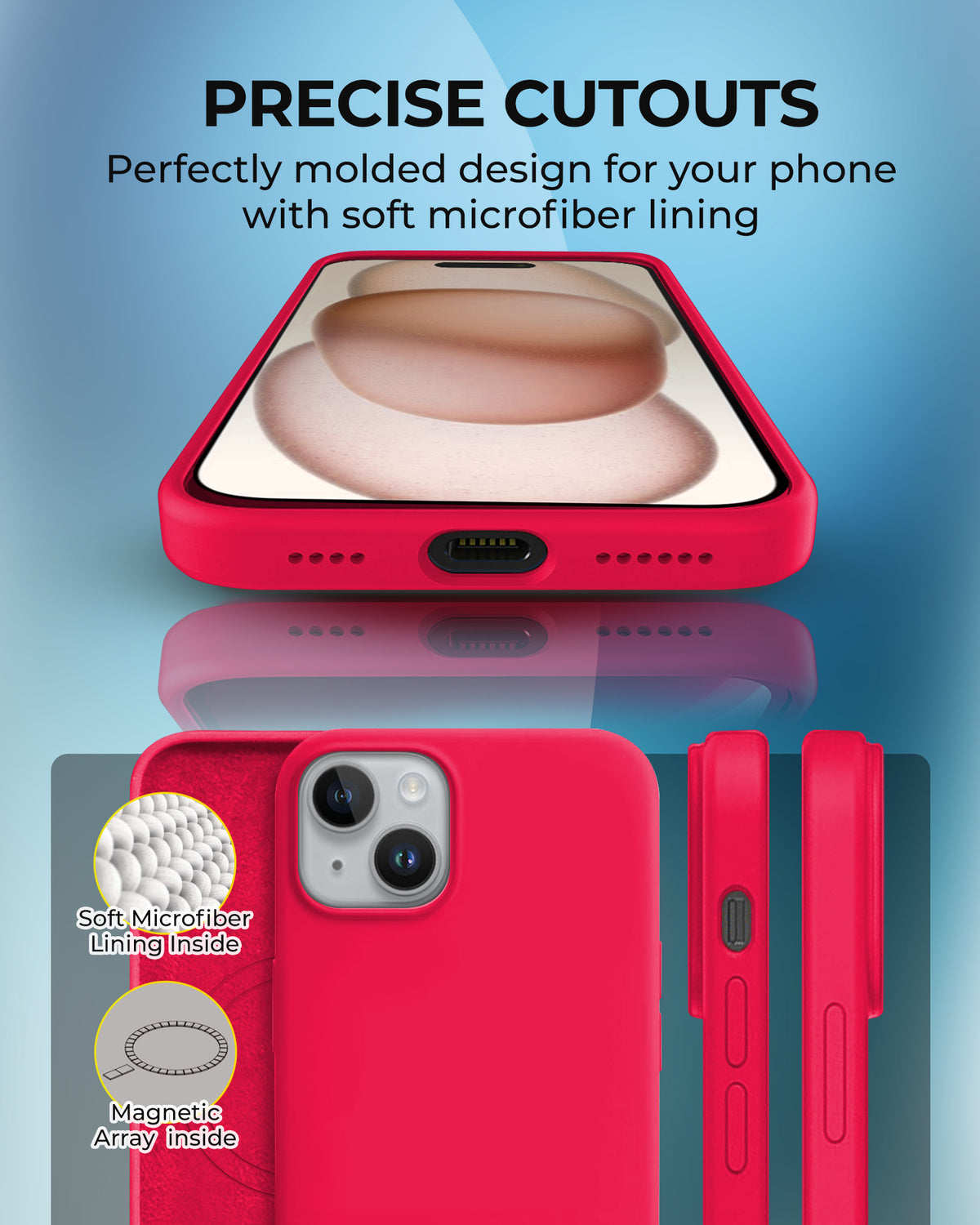 RAEGR MagFix Silicone Case for iPhone 15 Plus (6.7-Inch) 2023