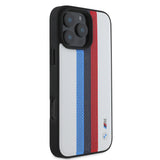 CG MOBILE BMW iPhone 16 Pro Max Case [Official Licensed] Mag-Safe Compatible|PU Leather Case Tricolor Stripes with Printed Logos