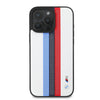 CG MOBILE BMW iPhone 16 Pro Max Case [Official Licensed] Mag-Safe Compatible|PU Leather Case Tricolor Stripes with Printed Logos