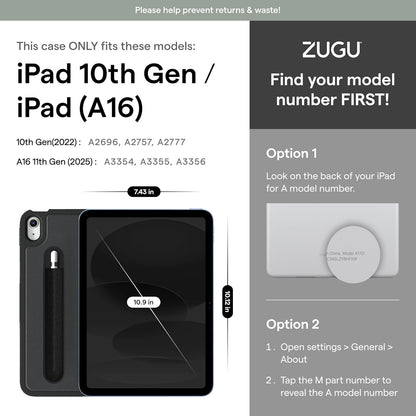 ZUGU Case for iPad 10.9-inch (11th Gen, A16 2025 / 10th Gen, 2022)  (Auto Sleep/Wake)