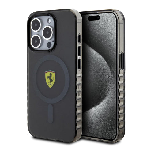 FERRARI iPhone 15 Pro Max Case [Official Licensed] by CG Mobile | Mag-Safe Compatible | Printed Shield Logo, SF Printed Ring