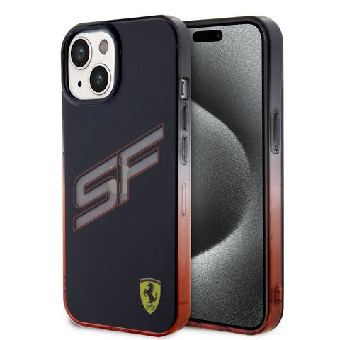 FERRARI iPhone 15 Case [Official Licensed] by CG Mobile | Transparent Initials & Gradient Case with SF Logo