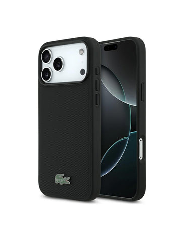 Lacoste iPhone 17 Pro Max Case [Official Licensed] By CG MOBILE,  Petit Pique PVC Lacquer Logo