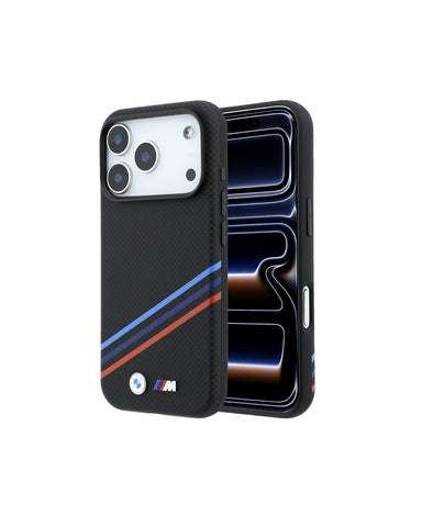 BMW iPhone 18 Pro / iPhone 17 Pro Case [Official Licensed] By CG MOBILE,  M Collection| Semi-Wrap PU Kevlar Printed Tricolor