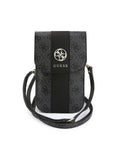 GUESS Universal Phone Wallet Bag [Official Licensed] by CG Mobile | PU Leather With Middle Stripe Metal Round & Classic Logo