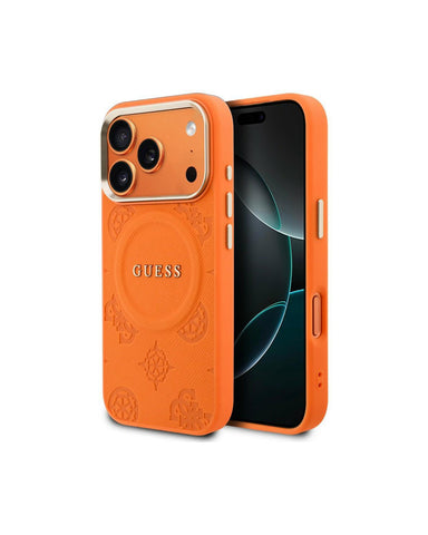 GUESS iPhone 17 Pro Max Case [Official Licensed] By CG MOBILE,  Peony Hot Stamp W/ Mag-Safe