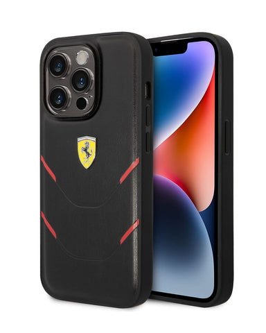Ferrari iPhone 14 Pro Case [Official Licensed] by CG MOBILE, Pu Hot Stamp Lines