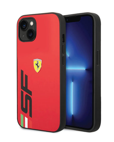 Ferrari iPhone 14 Pro Case [Official Licensed] by CG MOBILE  Pu Leather Case Slanted Stripe