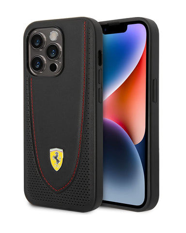 Ferrari iPhone 14 Pro Max Case [Official Licensed] by CG MOBILE Curved Line Stitched W/ Magsafe