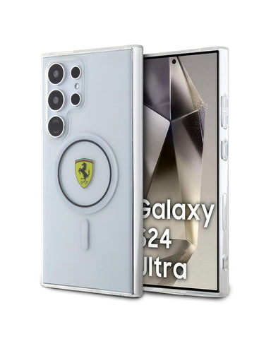 Ferrari Samsung Galaxy S24 Ultra Case [Official Licensed] by CG Mobile | Mag-Safe Compatible | Transparent Inner Colored Circle Protective Case