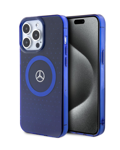 Mercedes-Benz iPhone 15 Pro Case [Official Licensed] by CG Mobile | Mag-Safe Compatible | Leather Case with Stripes Pattern