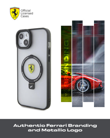 FERRARI iPhone 15 Plus Case [Official Licensed] by CG Mobile | Mag-Safe Compatible | Ring Stand Protective Case