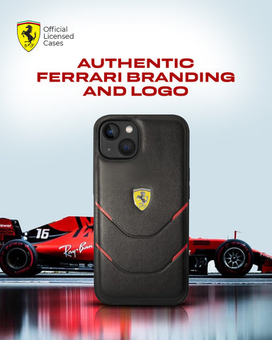 Ferrari iPhone 14 Case [Official Licensed] by CG MOBILE, Pu Hot Stamp Lines