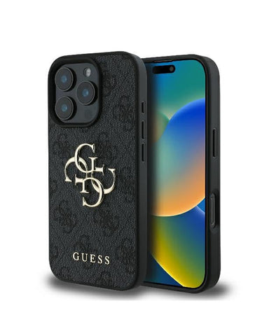 Guess iPhone 16 Plus Case [Official Licensed] By CG Mobile PU Leather Case with 4G Big Metal Logo