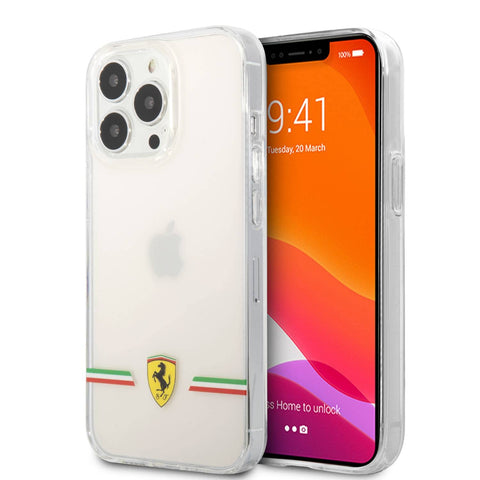 Ferrari iPhone 13 Pro Case [Official Licensed] by CG Mobile Carbon Italy Flag