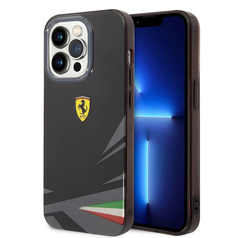 Ferrari iPhone 14 Pro Case [Official Licensed] by CG Mobile, Pu Leather Case Sf Logo