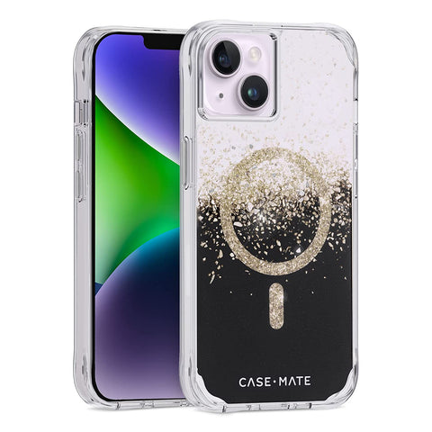 Case-Mate Back Cover Designed for iPhone 14 Karat Onyx Mag-Safe Case