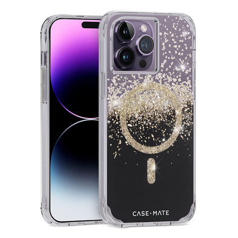 Case-Mate Case Designed for iPhone 14 Pro Max Karat Onyx Mag-Safe Case