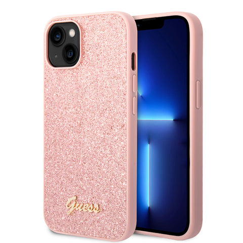 Guess iPhone 14 Plus Case [Official Licensed] by CG Mobile | Glitter Flakes With Metal Logo