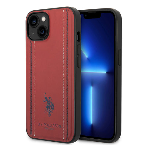 U.S. Polo Assn. iPhone 14 Case [Official Licensed] by CG Mobile, Pu Leather Stitched Line